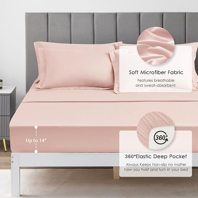 Love's cabin California King Comforter Set Pink, 7 Pieces California King Bed - Image 4