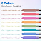 WRITECH Gel Pens Fine Point: 0.5mm Multicolor Ink Retractable 8ct Smooth - Image 2