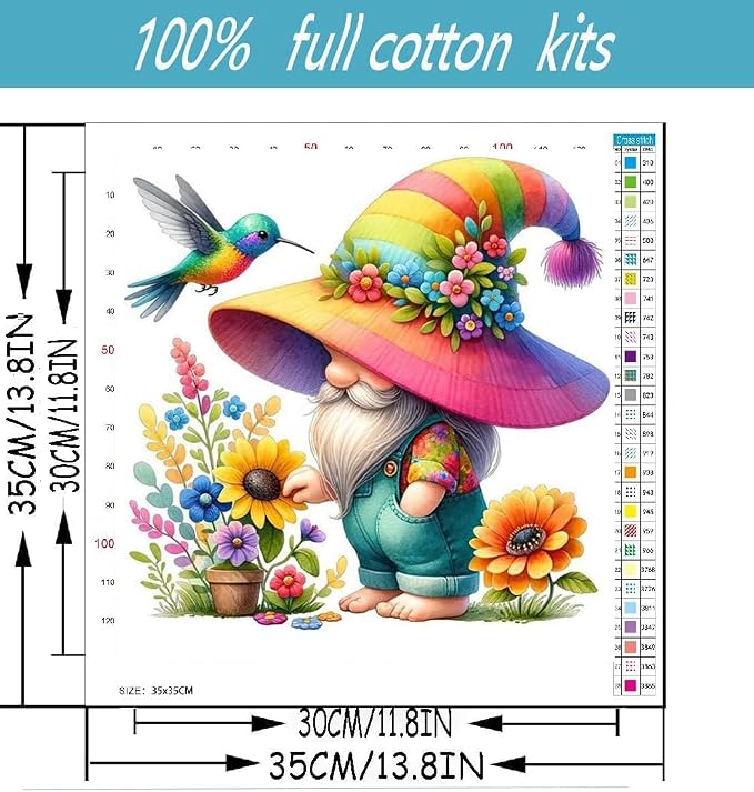 Gnome Stamped Cross Stitch Kits - Image 2