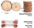 50Pcs Wood Slices for Crafts, 2.4"-2.8" Unfinished Wood Circles for Crafts - Image 4