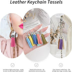 120 Pack Leather Keychain Tassels Charms Silver White Cap Multicolor Tassels - Image 4