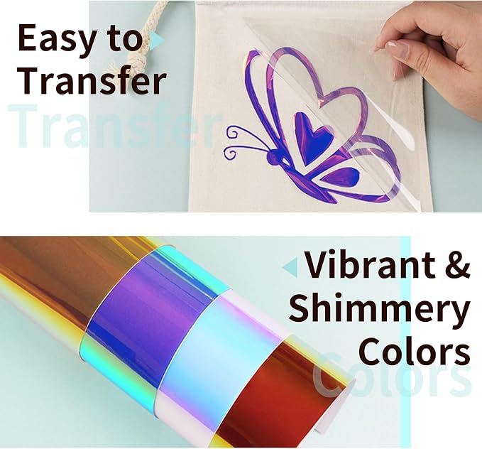 HTVRONT Holographic Heat Transfer Vinyl- 12" x 6ft Holographic HTV - Image 2