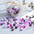 DUQGUHO 8mm Purple Beads for Jewelry Making Purple Glass Beads for Bracelets - Image 2