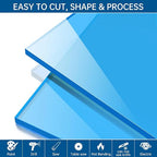 Blue Acrylic Sheet 12" x 16" x 1/8", ALCCIFI Cast Plexiglass Sheets - Image 4