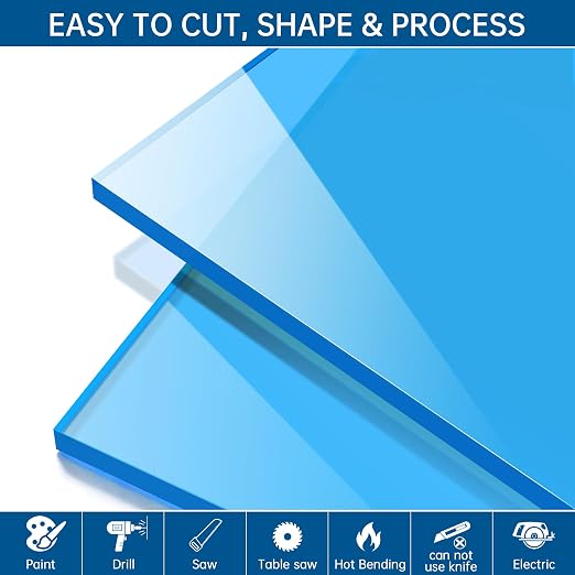 Blue Acrylic Sheet 12" x 16" x 1/8", ALCCIFI Cast Plexiglass Sheets - Image 4