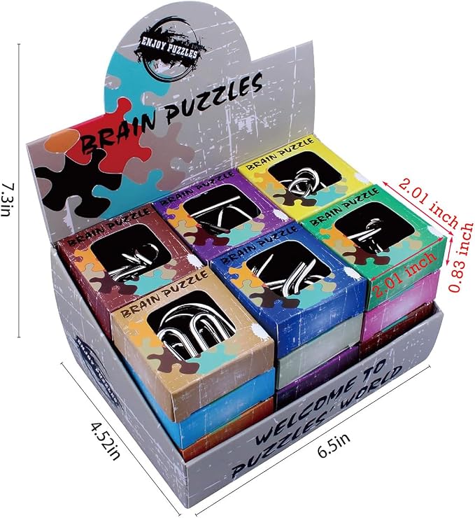 AHYUAN 24 Pack Metal Puzzles Brain Teaser IQ Wire Metal Puzzles - Image 5