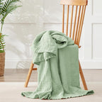100% Cotton Muslin Blanket 40" x 40", Breathable and Lightweight Cotton Throw - Image 5