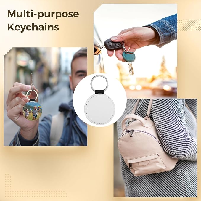 Homaisson Sublimation Keychain Blanks, Double-Sided PU Leather Keychains - Image 5