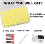 33000Pcs Yellow Rhinestones for Bedazzling, Mix Sizes 2, 6mm Flatback Gems - Image 2