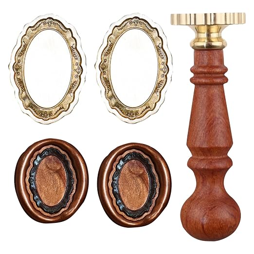 Frame Wax Seal Stamp Kit, 3D Embossed Relief Carving Wax Seal Stamp Head and by HOSEALING