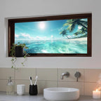 IVN Stained Glass Window Film Beach Design 39.3x17.7inch Window Privacy Film - Image 7