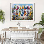 Birds Family Puzzles for Adults 1000 Pieces, Colorful Cartoon Socks 1000 Piece - Image 3