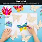 Subacy 80 PCS Unfinished Wood Cutouts 8 Styles DIY Wooden Spring Ornaments - Image 4