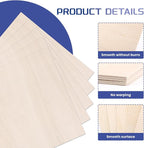 5 Pack Balsa Wood Sheet, Unfinished Wooden Squares Boards Balsa Plywood Wood - Image 3