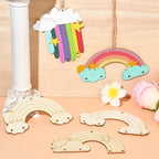 LiQunSweet 40 Pcs 4 Styles Rainbow Theme Unfinished Wood Cutout Cloud Rainbow - Image 6