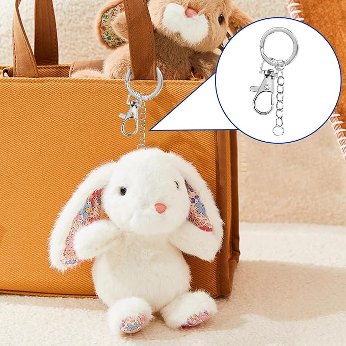 Glarks 125pcs Silver Keychain Making Kit, Keychain Craft Supplies Including Key - Image 6