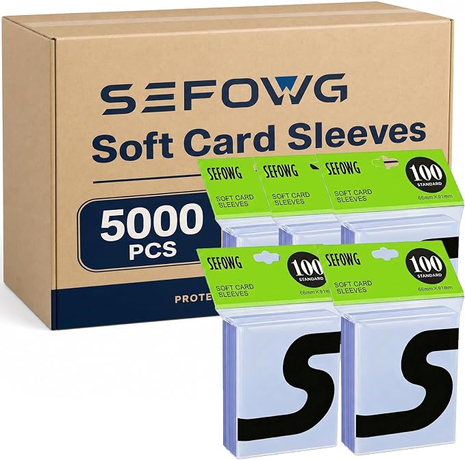 5000ct Clear Card Sleeves for Trading Cards, Baseball Sports Soft Sleeves by Unknown