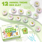 JUPITEARTH Air Dry Clay for Kids, 12 Animals Theme Party Modeling Clay Set | - Image 2