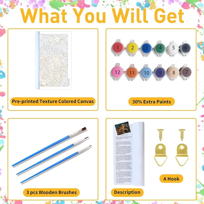 Paint by Numbers Kit for Adults, Tree Paint by Numbers, Crafts for Adults for - Image 4