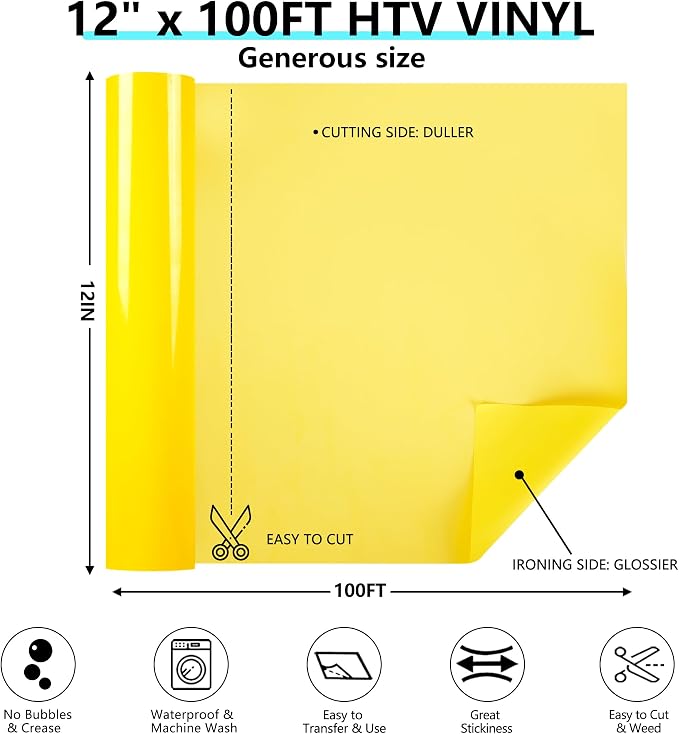 Guangyintong Yellow HTV Heat Transfer Vinyl Rolls - Image 3
