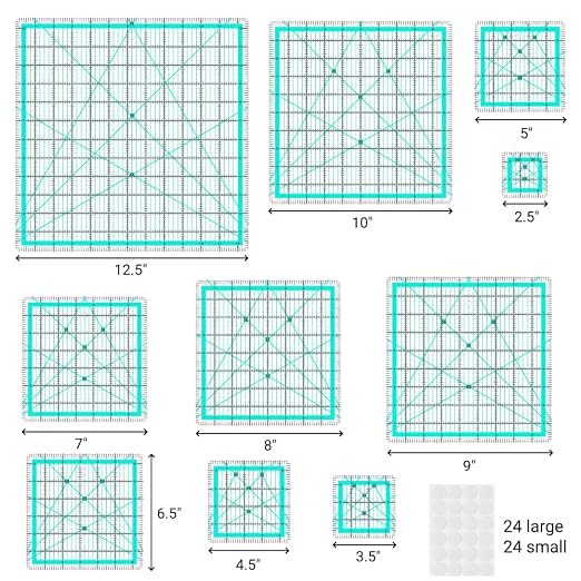 10 Quilting Rulers | Square Rulers, Quilting Squares, Square Quilting Rulers - Image 4