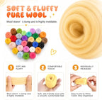 30 Colors Needle Felting Wool, Wool Roving 3g per Color, 3.17 oz Total - Image 3