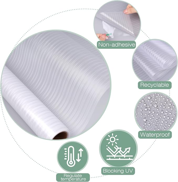 STATINT Reeded Glass Window Privacy Film 3D Decorative Frosted Non Adhesive UV - Image 7