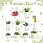 Tlence 29 Pcs Miniature Dollhouse Plants, Mini Artificial Potted Flowers - Image 2
