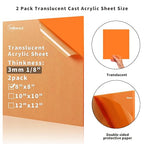 1/8 Thick 8 x 8 inch Translucent Acrylic Sheets - Image 2