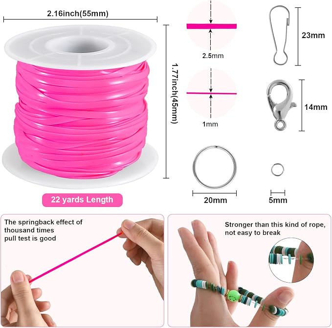 KAMJUNTAR Lanyard String, 15 Rolls Gimp String Plastic Lacing Cord Plastic - Image 5