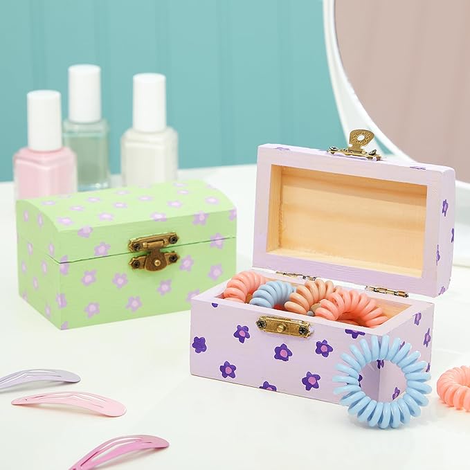 Bright Creations Baby Shower Decorations Mini Unfinished Wooden Treasure Boxes - Image 4