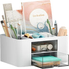 Marbrasse Pen Organizer with 2 Drawer, Desk Organizers and Accessories with 5 by Marbrasse