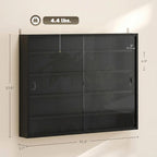 HOMCOM 5-Tier Display Cabinet, Glass Door Cabinet - Image 3