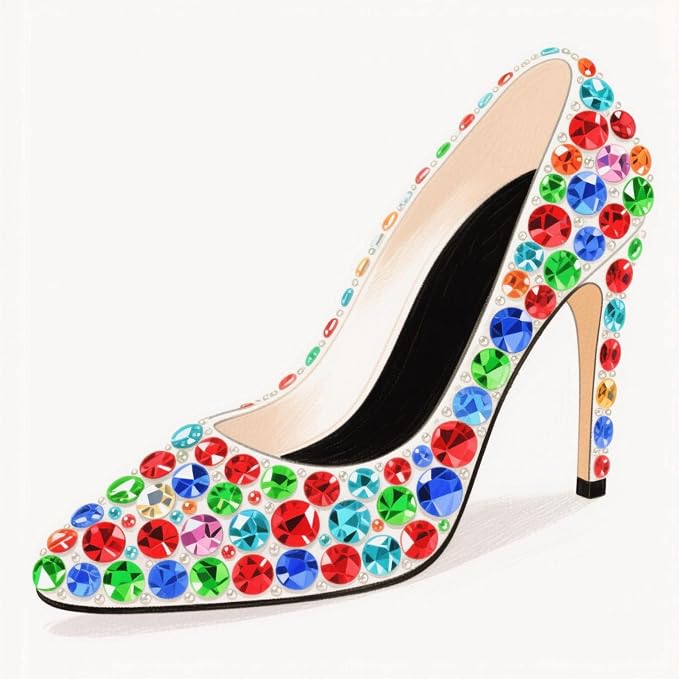 12mm 200pcs AB Colour Jewel Gems Round Flat Back Rhinestones, Reticulated - Image 5