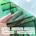 Faux Stained Glass Effect Transparent Window Film, Original Hand Drawn Static - Image 5