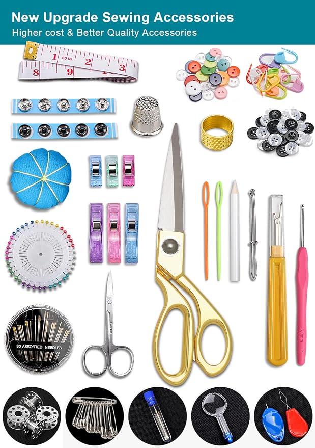 Cebelo Large Sewing Kit for Adults: 232 Pcs Sewing Supplies for Hand Mending - Image 7