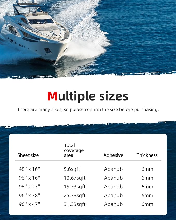 Abahub EVA Foam Boat Flooring Self-Adhesive Decking Surfboard Traction Pad | - Image 7