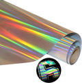 Holographic Heat Transfer Vinyl Metal Silver HTV Holographic Vinyl Rolls 12Inch by KEGUMINGX