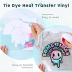 HTVSTD Tie Dye HTV Heat Transfer Vinyl 16 Sheets 12×10in Iron on Vinyl | - Image 3