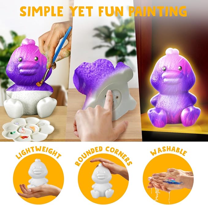 Goody King Paint Your Own Duck Lamp Kit, DIY Duck Night Light, Arts & Crafts - Image 7