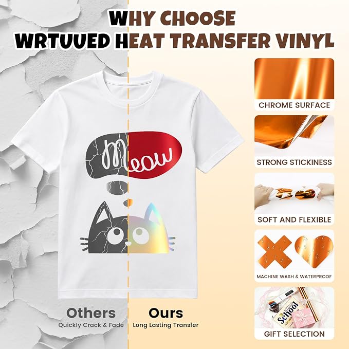 Orange Metallic Foil Heat Transfer Vinyl - Image 5