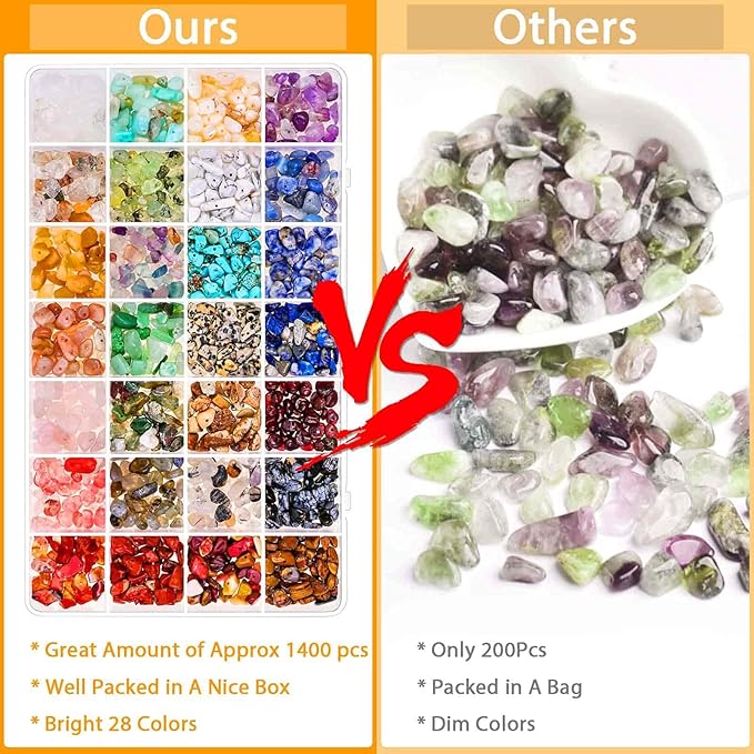 Crystal Chips Beads for Ring Making, 28 Colors Gemstone Beads for Jewelry Making - Image 5