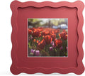 6x6 Picture Frame with Mat for 4x4, Wavy Edge Wooden Real Glass Photo Frame for by THKRLOF