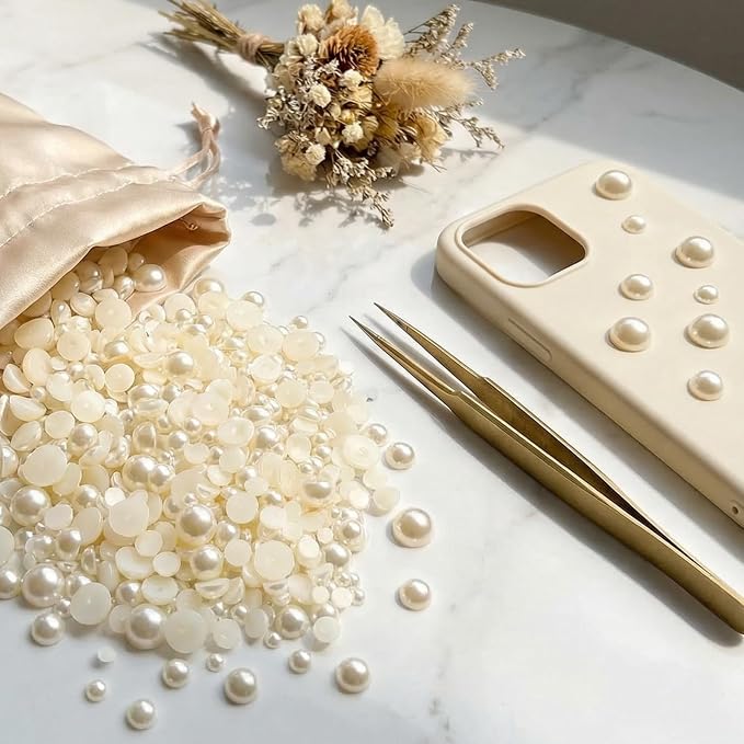 Flatback Pearls Beads for Crafts, Half Pearl Beads for Crafting - Image 3