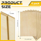 Juexica 6 Pcs 24" X 36" X 1/8" Basswood Sheets 3mm Plywood Board Craft Wood - Image 2