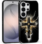 for Samsung Galaxy S26 Ultra Case, Cool Cross Pattern Glossy 2 in 1 Shockproof by Teonvpu