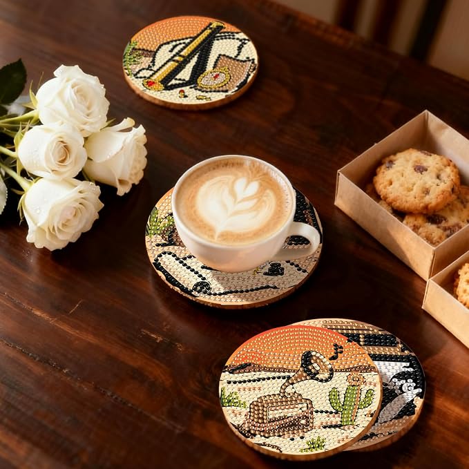 DOZEEZOP 8-Pack Diamond Art Coaster Kit - Image 7
