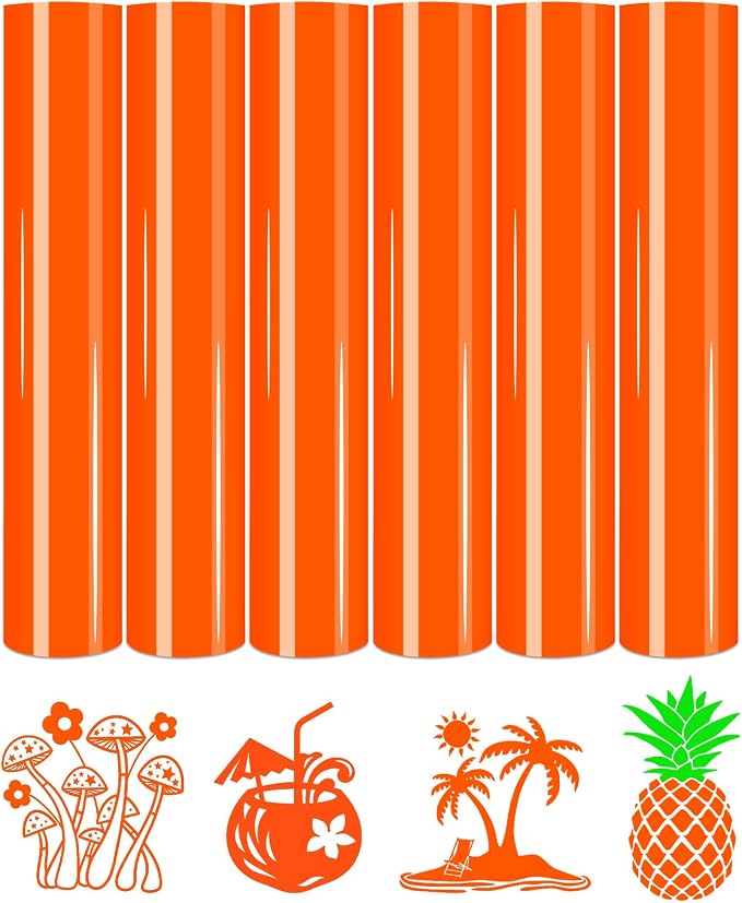 Tintnut Bright Orange Neon Heat Transfer Vinyl, easy cut & weed, stretch by Tintnut
