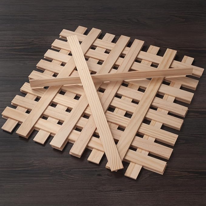 Wooden Dowels for Crafts, Wood Trim Planks Wood Strips Slats for Wall 1/8" × 1" - Image 2