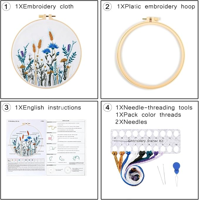 Crafmanoe Flower Embroidery Kits - Image 5